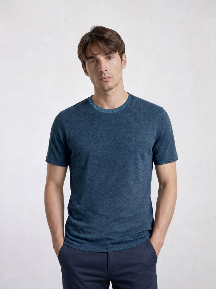 THE EVERYDAY - SEAMLESS HALF TEE - MEDIUM BLUE