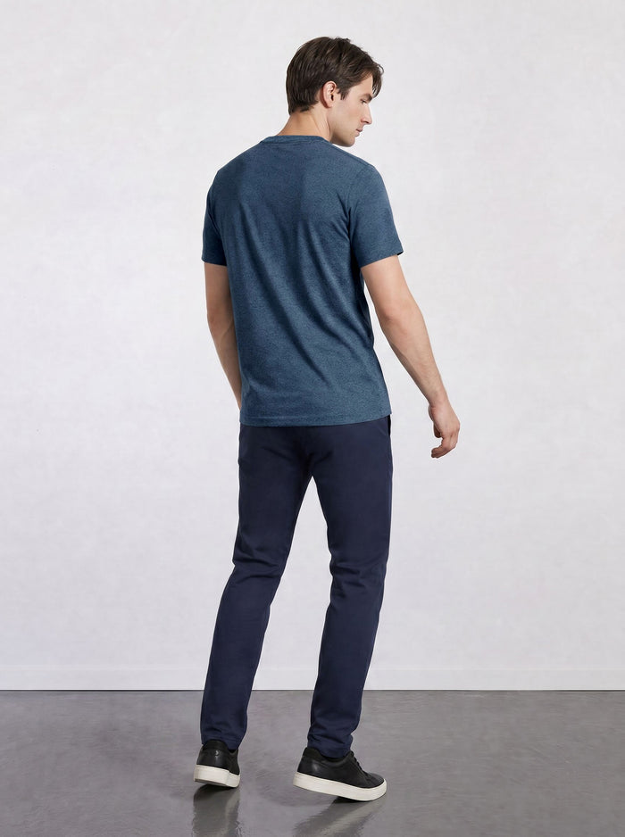 THE EVERYDAY - SEAMLESS HALF TEE - MEDIUM BLUE