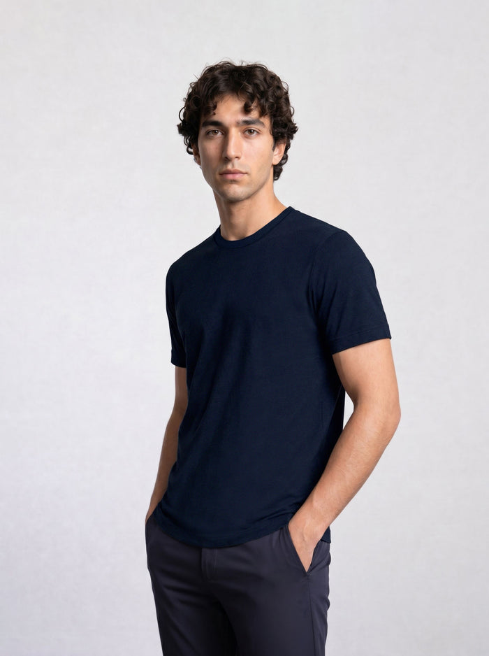 THE EVERYDAY - SEAMLESS HALF TEE - NAVY BLUE