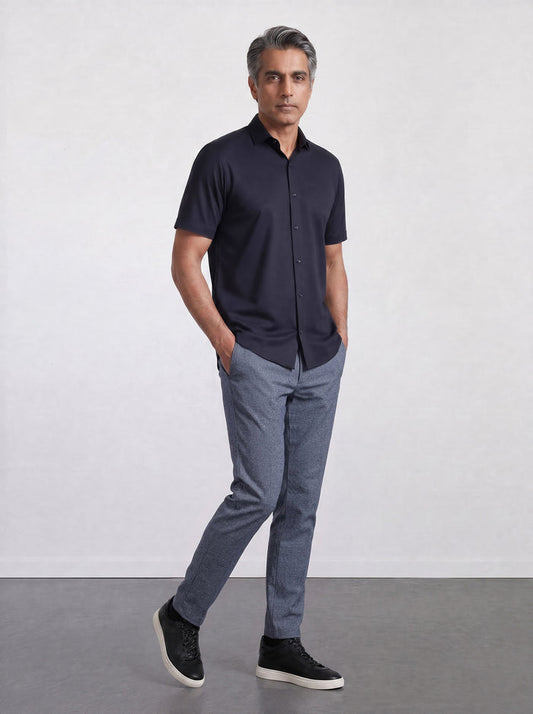 THE EVERYDAY - SLIM HALF SHIRT - BLACK