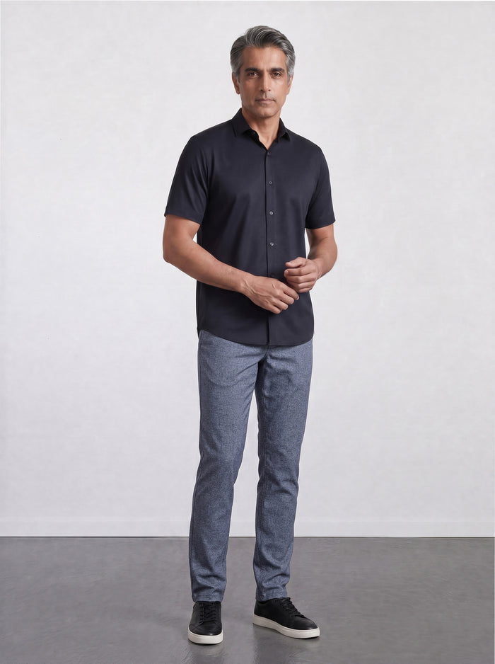 THE EVERYDAY - SLIM HALF SHIRT - BLACK