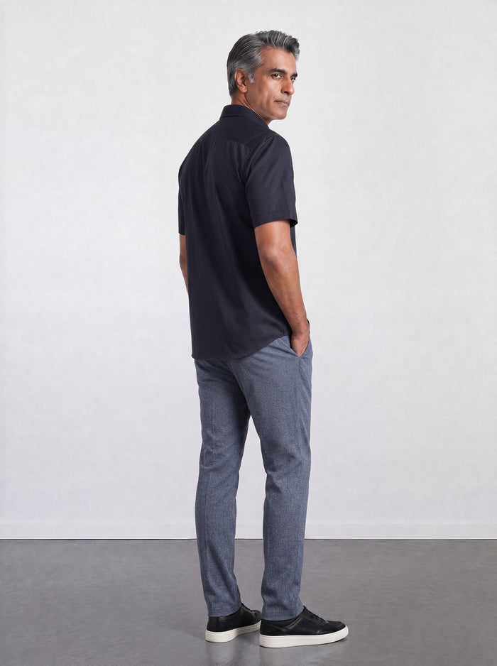 THE EVERYDAY - SLIM HALF SHIRT - BLACK