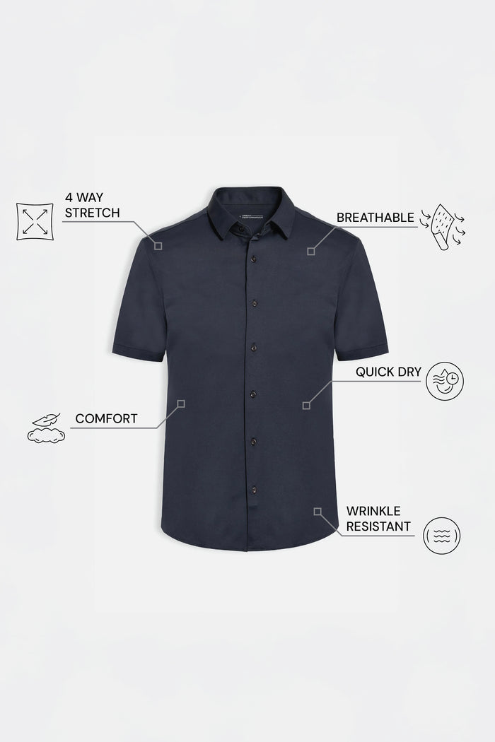 THE EVERYDAY - SLIM HALF SHIRT - BLACK