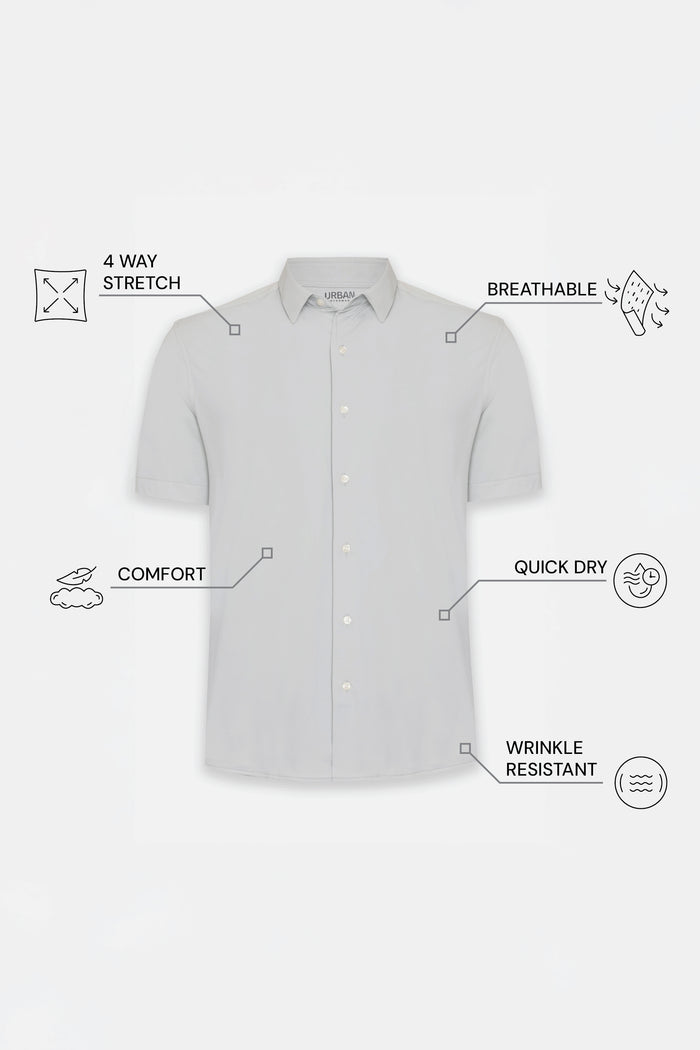 THE EVERYDAY - SLIM HALF SHIRT - GREY