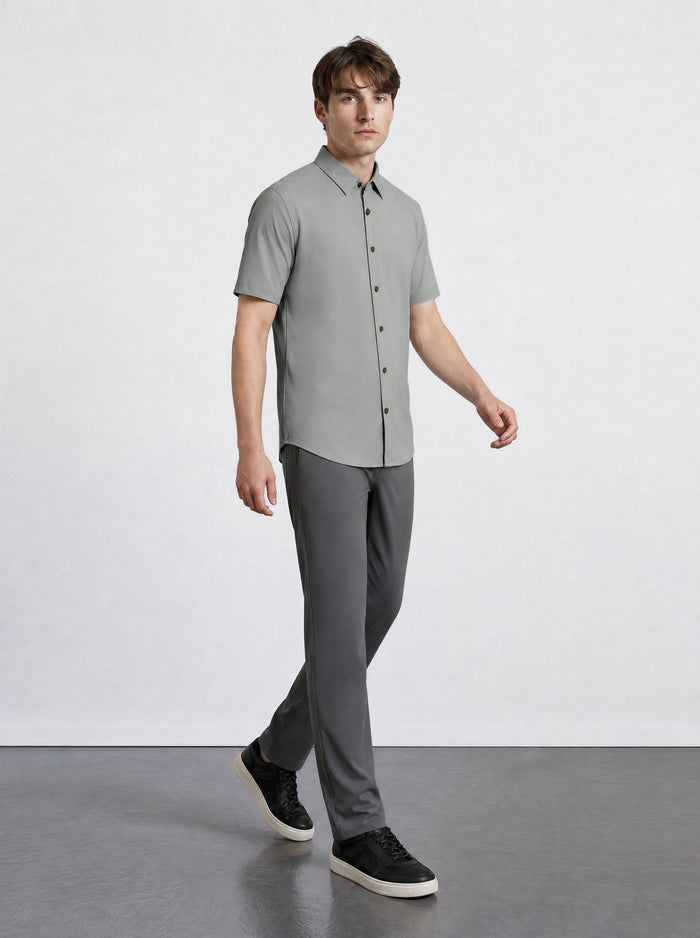 THE EVERYDAY - SLIM HALF SHIRT - GREY