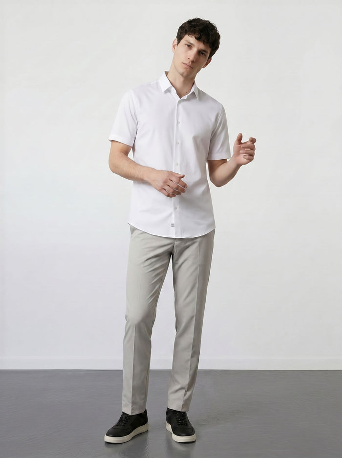 THE EVERYDAY - SLIM HALF SHIRT - WHITE