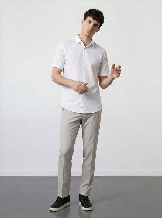 THE EVERYDAY - SLIM HALF SHIRT - WHITE
