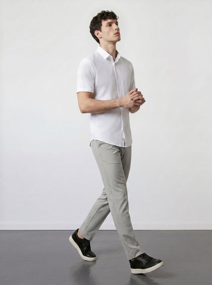 THE EVERYDAY - SLIM HALF SHIRT - WHITE