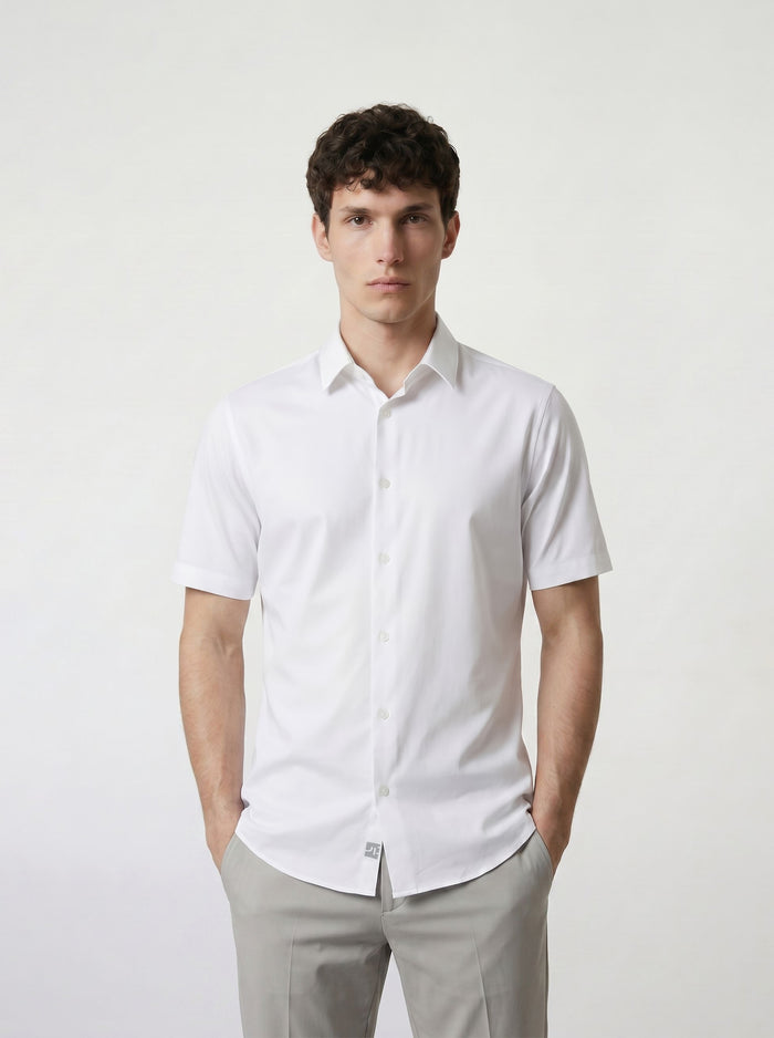 THE EVERYDAY - SLIM HALF SHIRT - WHITE