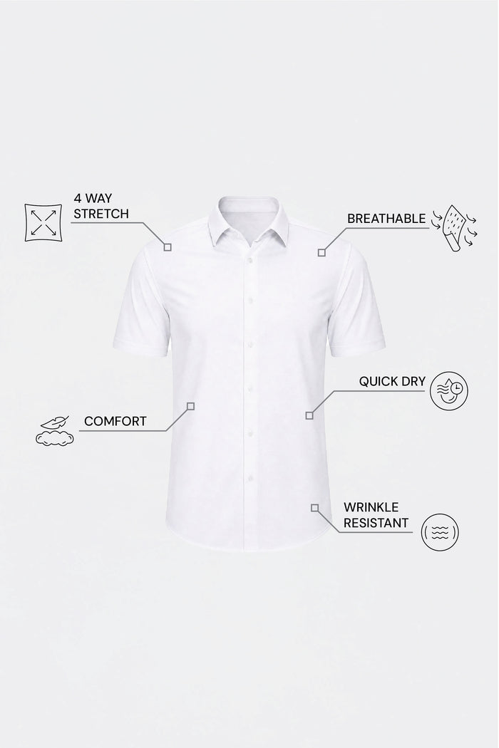 THE EVERYDAY - SLIM HALF SHIRT - WHITE