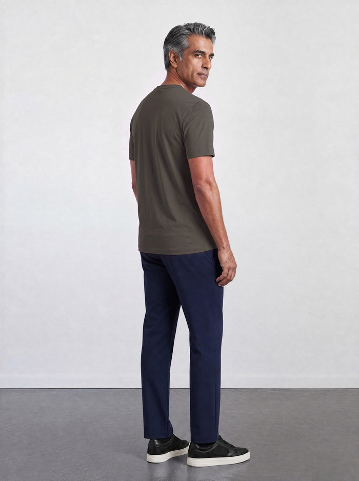 THE FLEX - HENLEY COLLAR HALF TEE - GRAPHITE GREY