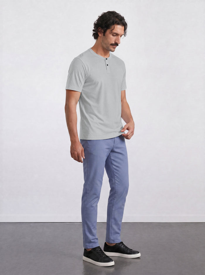 THE FLEX - HENLEY COLLAR HALF TEE - ICE