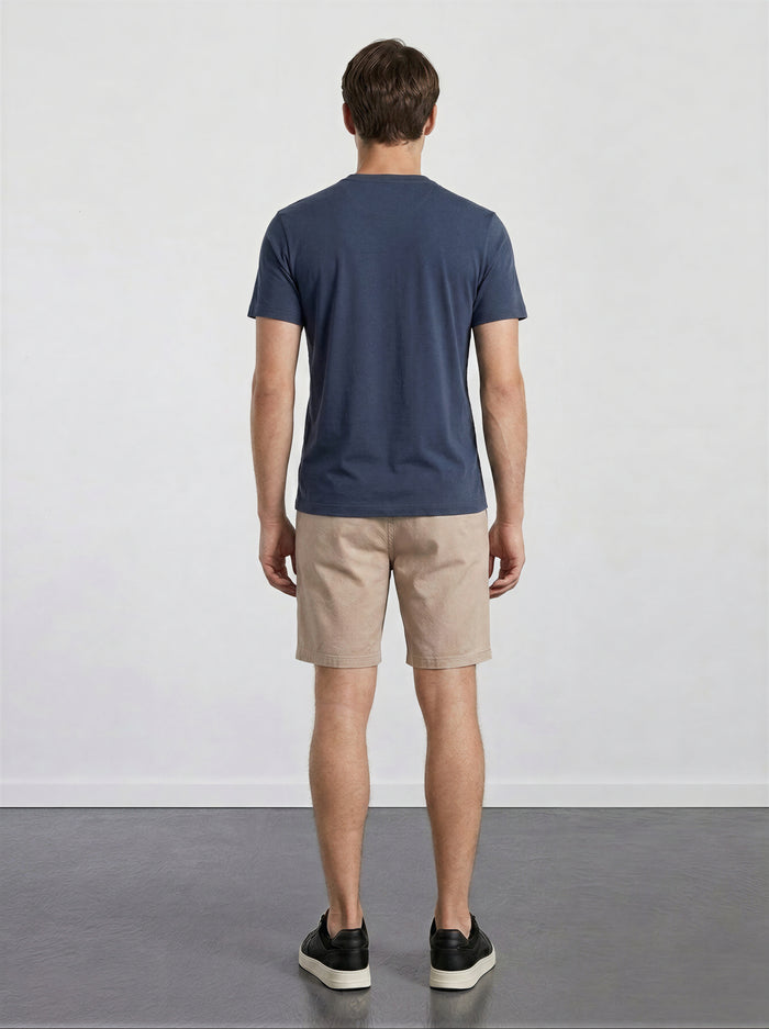 THE FLEX - HENLEY COLLAR HALF TEE - NAVY BLUE