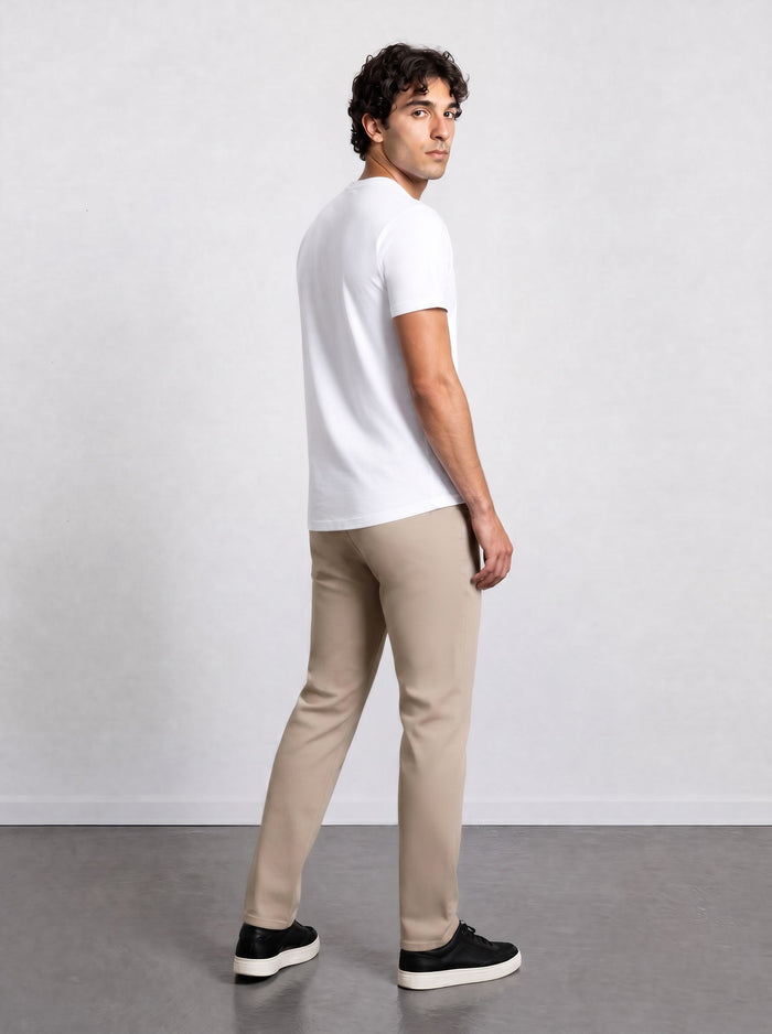 THE FLEX - HENLEY COLLAR HALF TEE - WHITE
