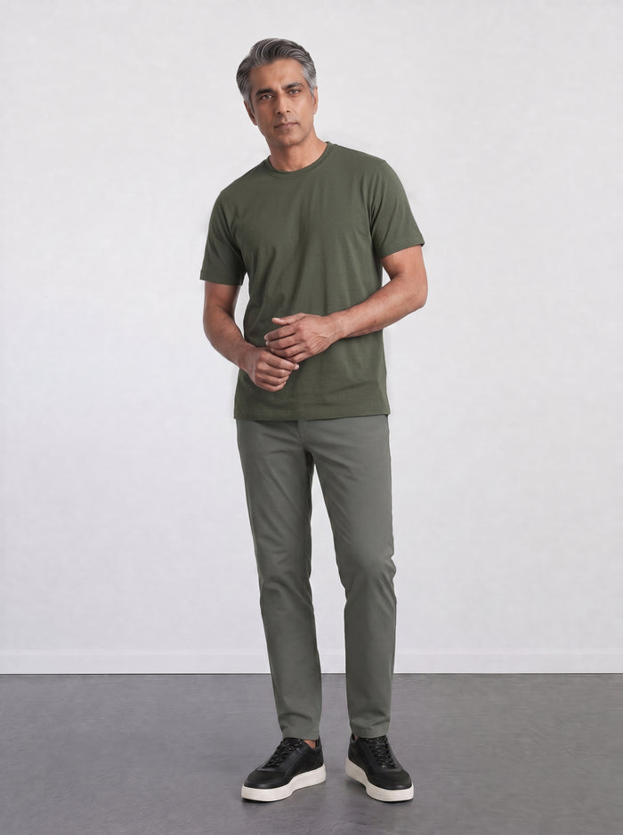 THE FLEX - PIMA HALF TEE - DARK GREEN