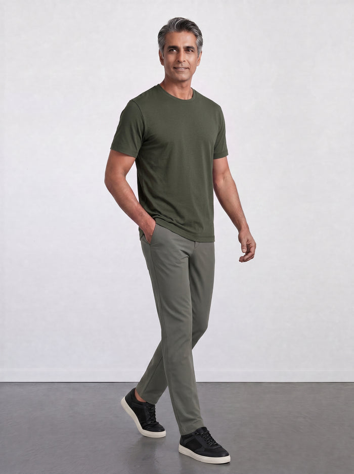 THE FLEX - PIMA HALF TEE - DARK GREEN