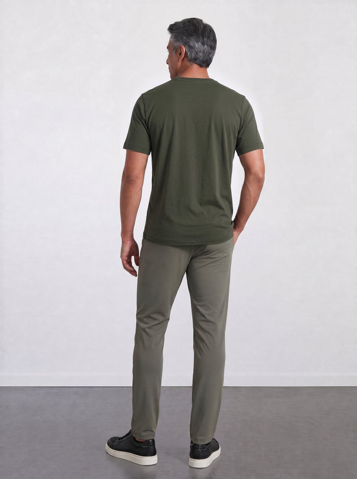 THE FLEX - PIMA HALF TEE - DARK GREEN
