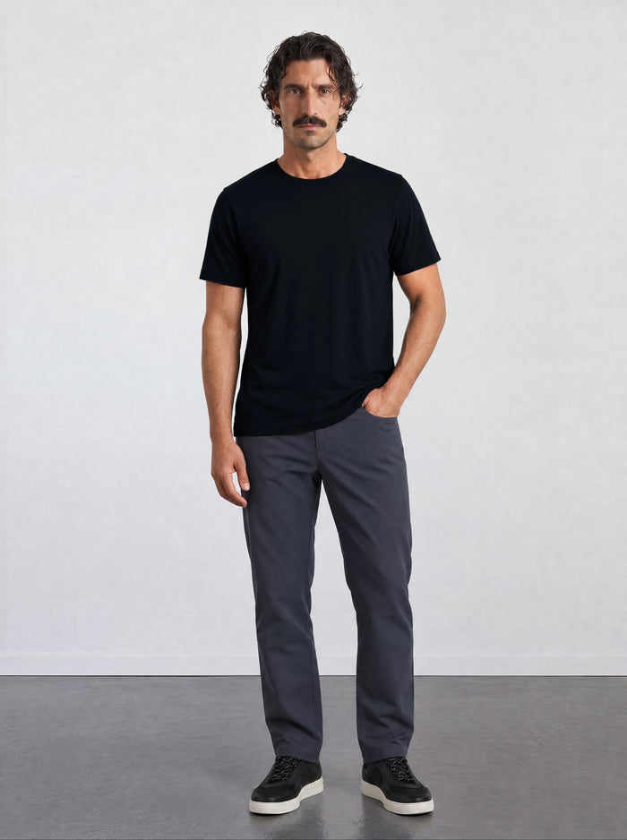 THE FLEX - PIMA PERFORMANCE HALF TEE - BLACK