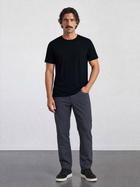 THE FLEX - PIMA PERFORMANCE HALF TEE - BLACK