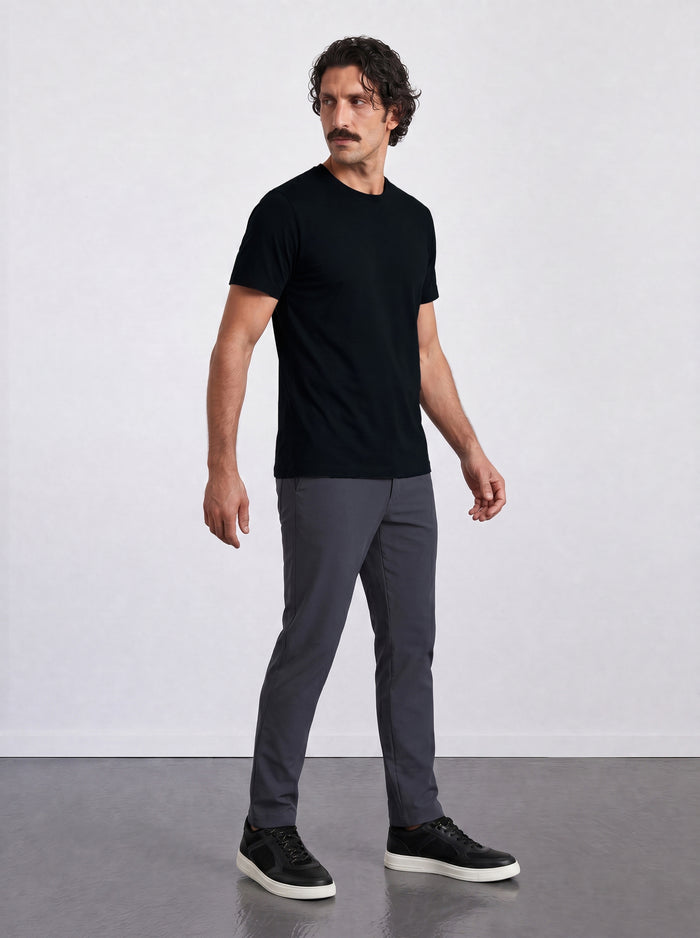 THE FLEX - PIMA PERFORMANCE HALF TEE - BLACK