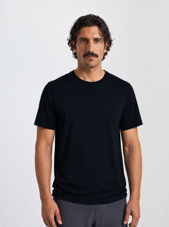 THE FLEX - PIMA PERFORMANCE HALF TEE - BLACK