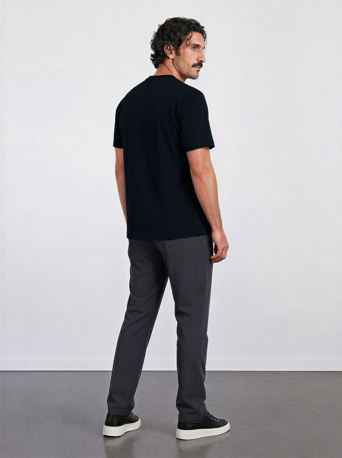 THE FLEX - PIMA PERFORMANCE HALF TEE - BLACK