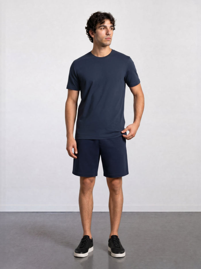 THE FLEX - PIMA PERFORMANCE HALF TEE - NAVY BLUE