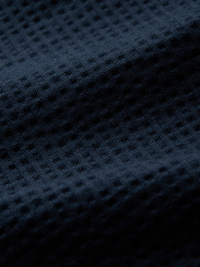 THE FLEX - PIMA TEXTURED HALF TEE - NAVY BLUE