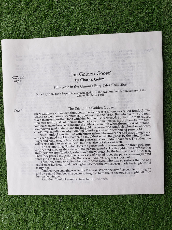The Golden Goose collectible plate (1984)