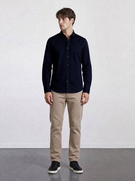 THE HYPERFLEX - SLIM FULL SHIRT - BLACK
