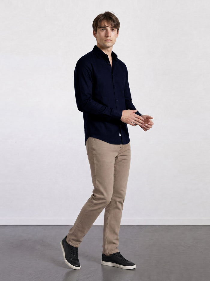 THE HYPERFLEX - SLIM FULL SHIRT - BLACK