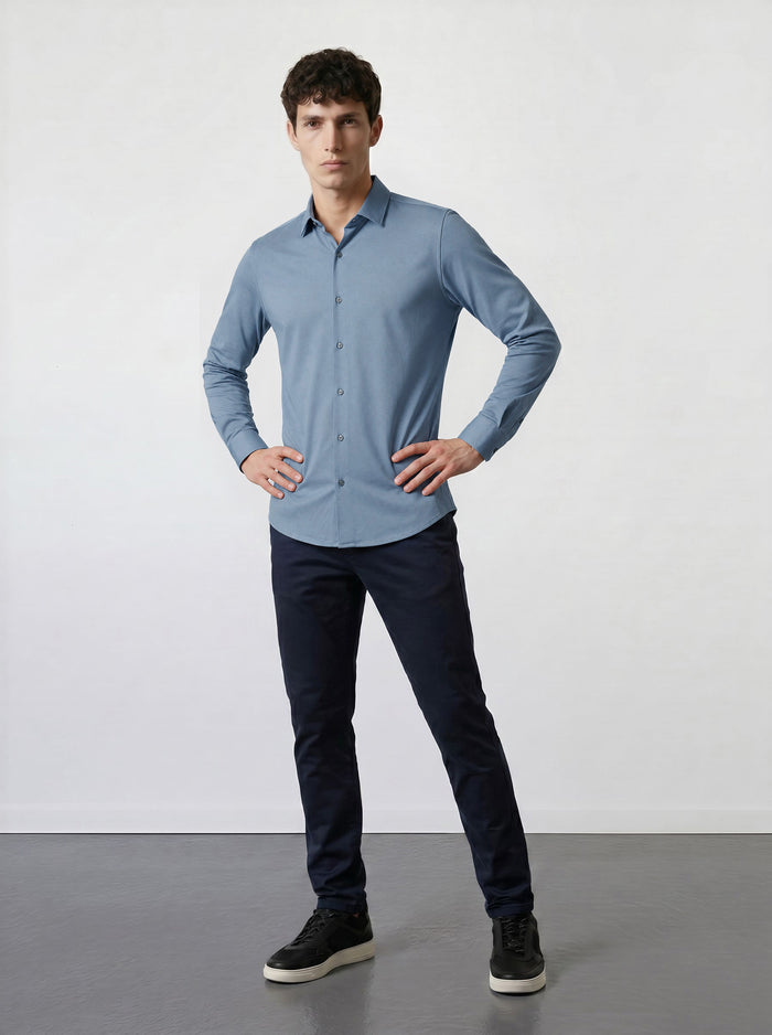 THE HYPERFLEX - SLIM FULL SHIRT - LIGHT BLUE