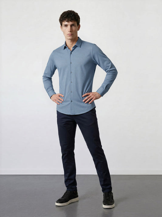 THE HYPERFLEX - SLIM FULL SHIRT - LIGHT BLUE