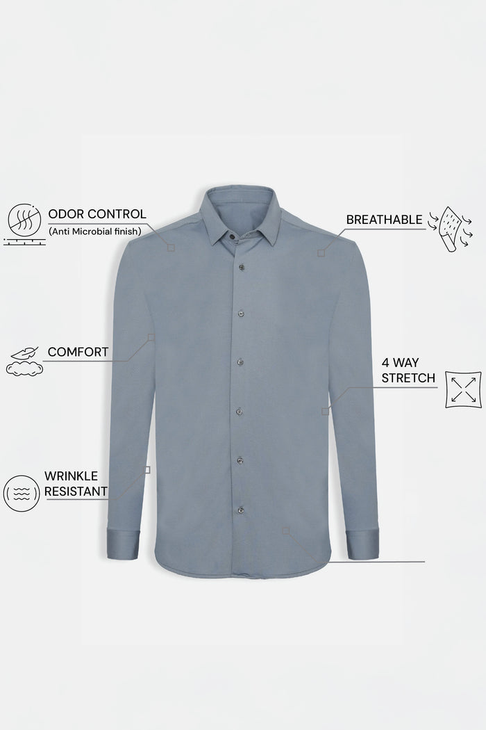 THE HYPERFLEX - SLIM FULL SHIRT - LIGHT BLUE