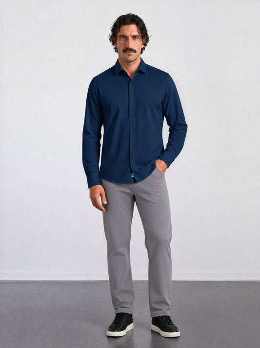 THE HYPERFLEX - SLIM FULL SHIRT - MEDIUM NAVY