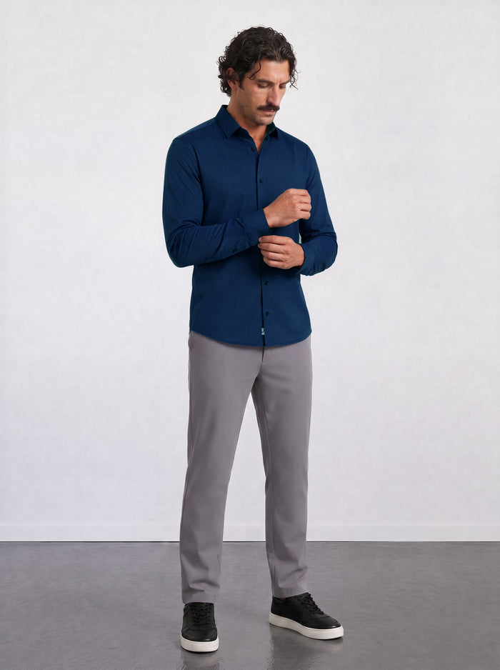 THE HYPERFLEX - SLIM FULL SHIRT - MEDIUM NAVY