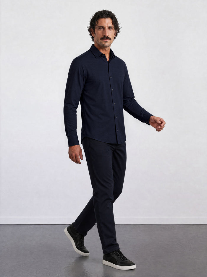 THE HYPERFLEX - SLIM FULL SHIRT - NAVY BLUE