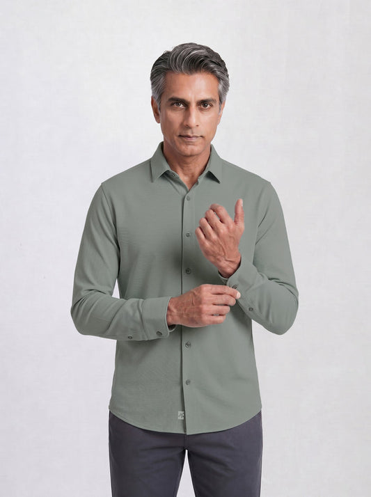 THE HYPERFLEX - SLIM FULL SHIRT - PISTACHIO GREEN