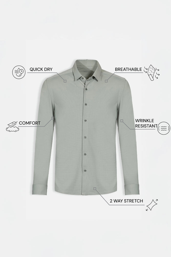 THE HYPERFLEX - SLIM FULL SHIRT - PISTACHIO GREEN