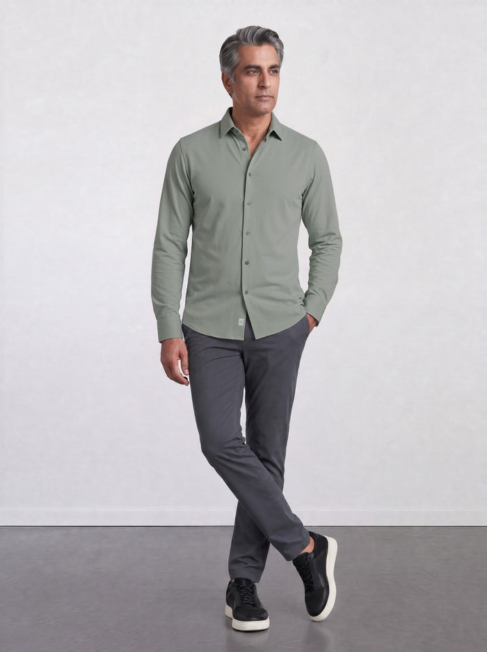 THE HYPERFLEX - SLIM FULL SHIRT - PISTACHIO GREEN