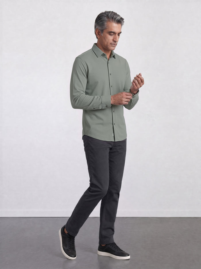 THE HYPERFLEX - SLIM FULL SHIRT - PISTACHIO GREEN