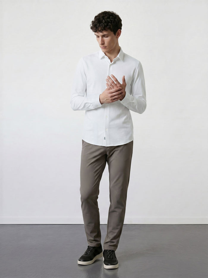 THE HYPERFLEX - SLIM FULL SHIRT - WHITE