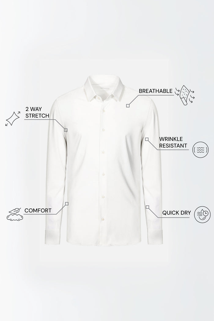THE HYPERFLEX - SLIM FULL SHIRT - WHITE