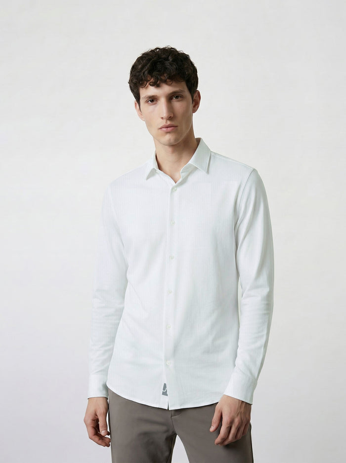 THE HYPERFLEX - SLIM FULL SHIRT - WHITE