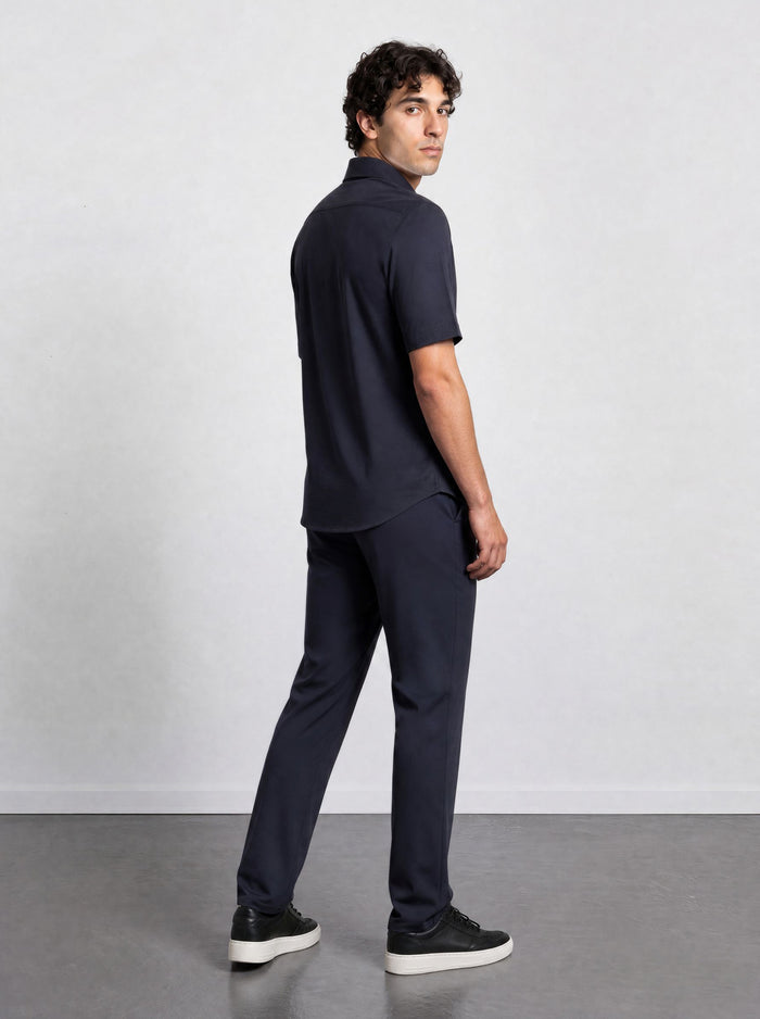 THE HYPERFLEX - SLIM HALF SHIRT - BLACK