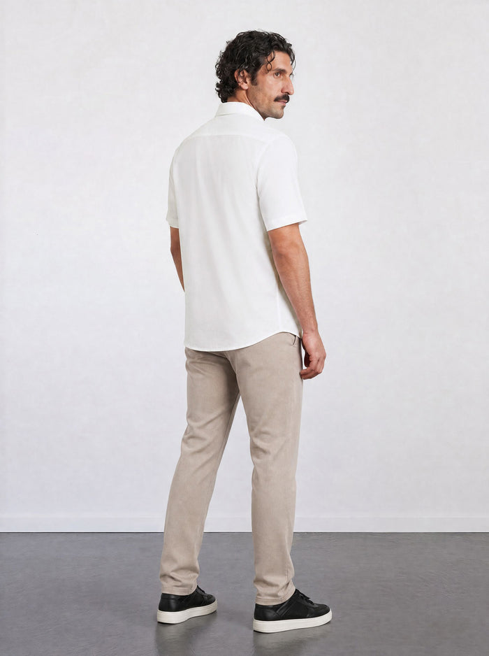 THE HYPERFLEX - SLIM HALF SHIRT - WHITE
