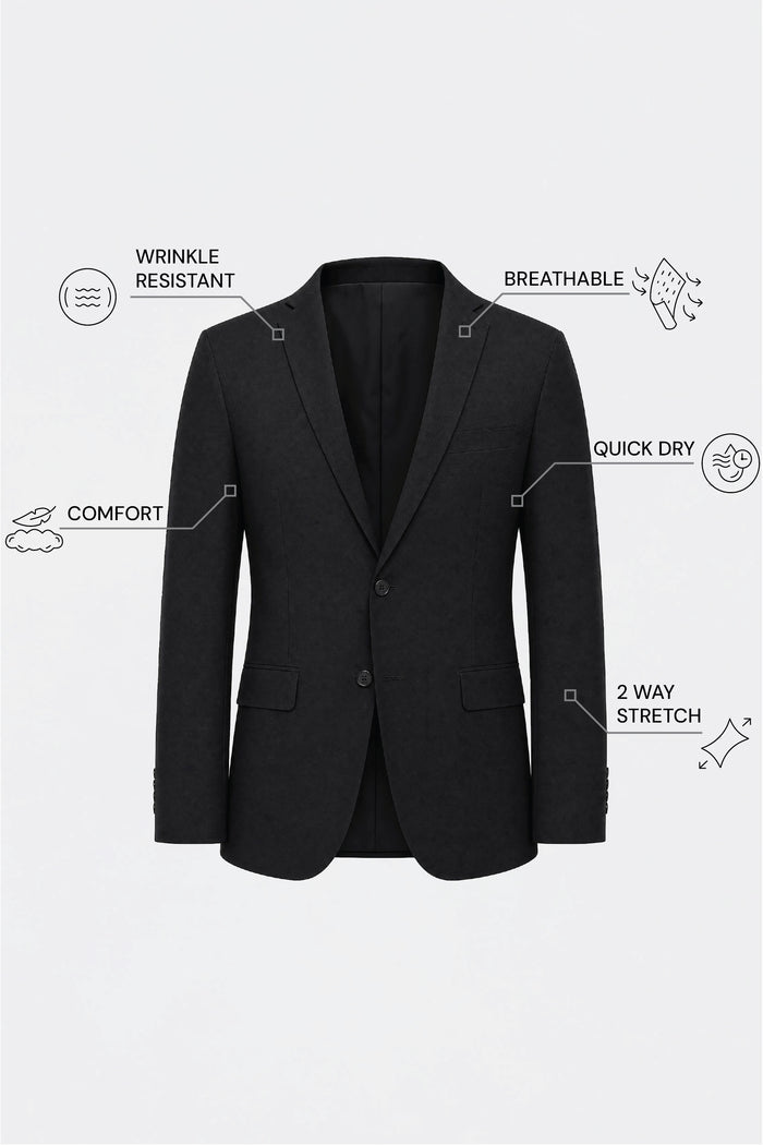 THE HYPERFLEX - SUPER SLIM BLAZER - BLACK