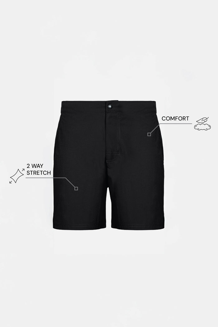 THE HYPERFLEX EASY - TAILORED SHORTS - BLACK
