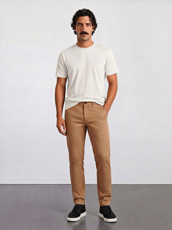 THE MOOVEX - CHINO PANTS - CAMEL BROWN