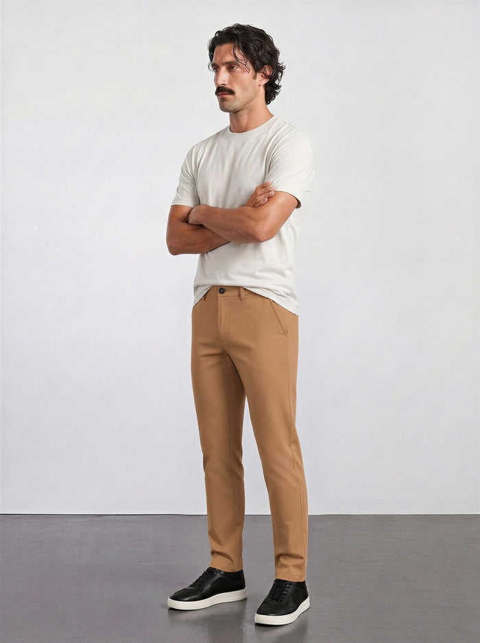 THE MOOVEX - CHINO PANTS - CAMEL BROWN